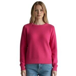 Old Navy Womens Pink Knit Sweater Small Crew Neck Lightweight Pullover Office